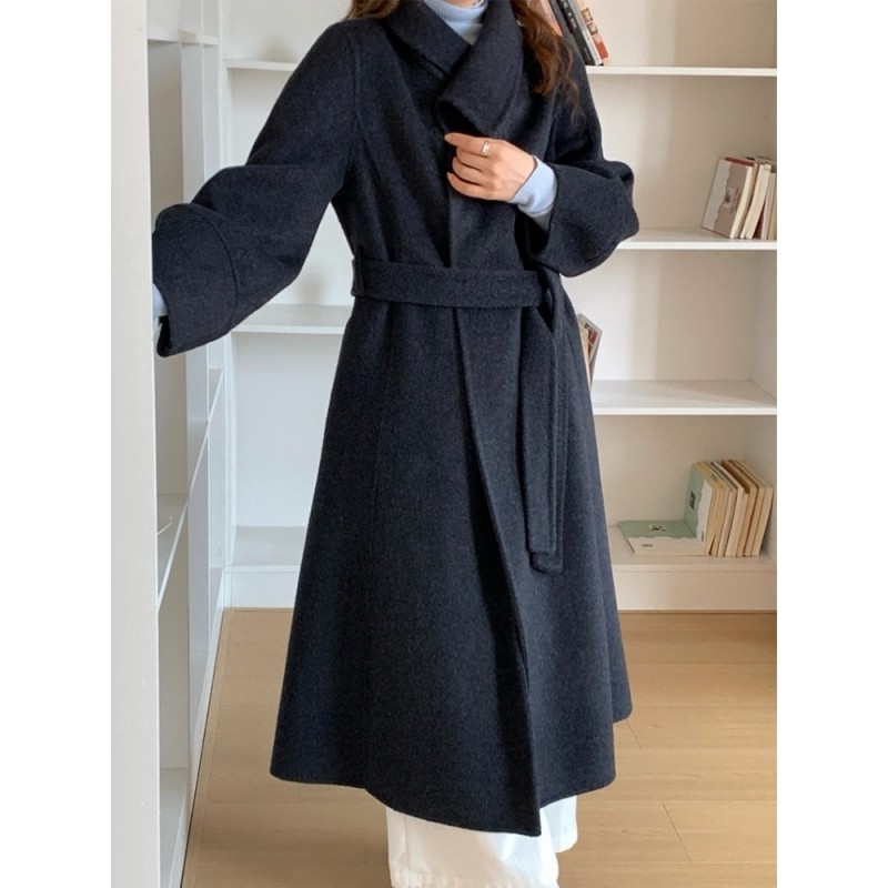 韩系双面羊绒大衣中长款