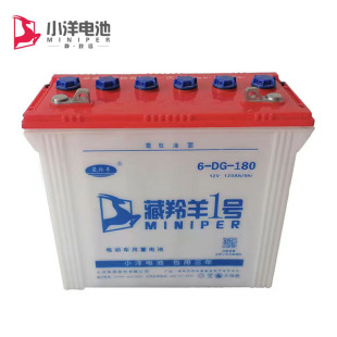 小洋电池6DG180型90斤牵引水电瓶电动三轮车垃圾转运车专用包邮