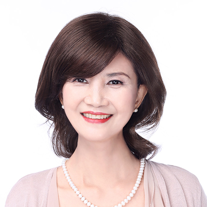 斜刘海中长款真人发丝妈妈全头套