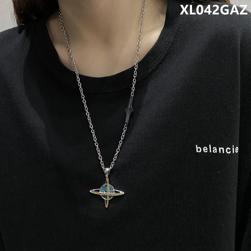 2020网红ins嘻哈镶钻设计星球宇宙项链潮流欧美复古潮牌男女饰品