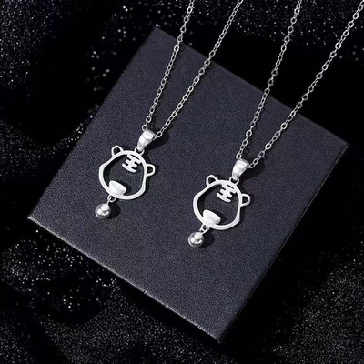 钛钢不掉色小老虎项链女小众设计感2022年新品虎年生肖属虎锁骨链