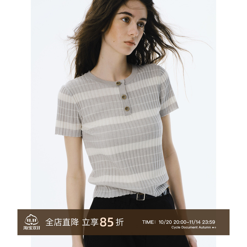 CycleDocument丝光羊毛短袖T恤