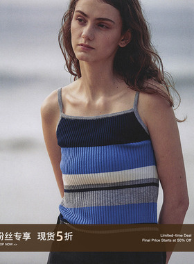Cycle Document 羊毛混纺条纹针织吊带背心女内搭短款无袖打底衫