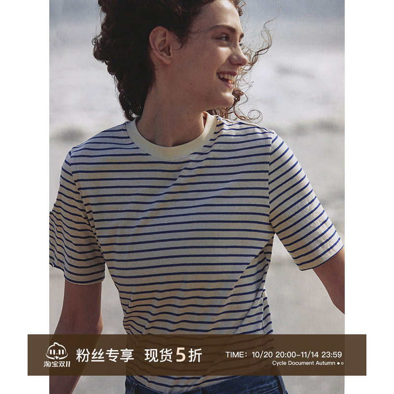 CycleDocument复古条纹短袖T恤