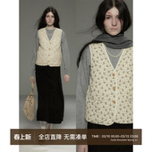 90鹅绒复古碎花V领轻薄羽绒马甲背心女 两面穿 Cycle Document