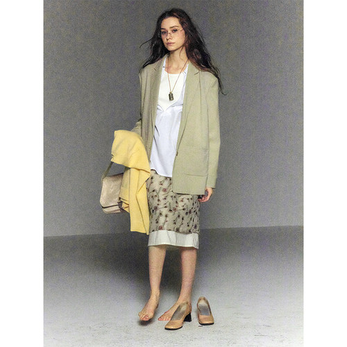 CycleDocument撞色宽肩休闲西装