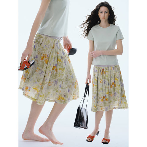 CycleDocument松紧腰碎花半身裙