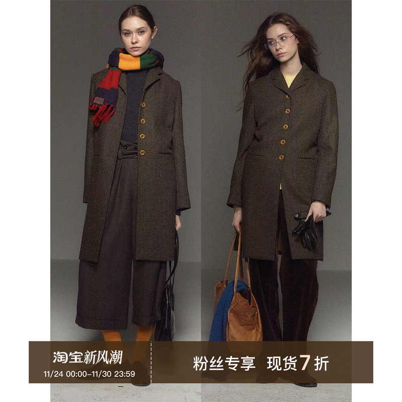 CycleDocument复古修身羊毛大衣