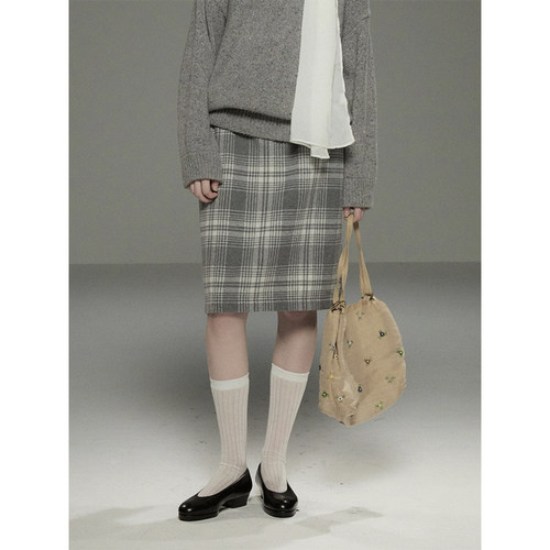 CycleDocument复古低腰格纹半裙