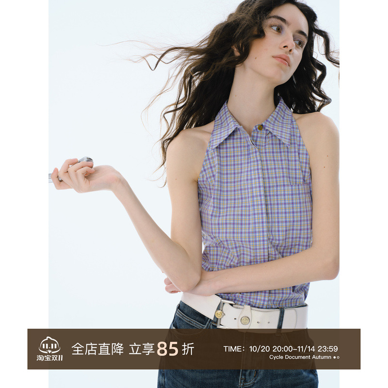 CycleDocument无袖背心挂脖衬衫