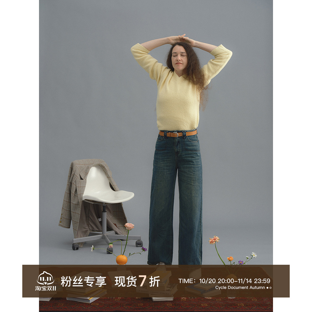 CycleDocument复古直筒牛仔裤