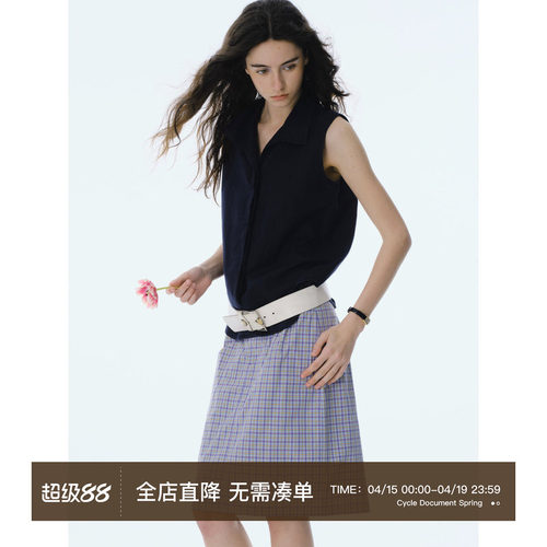 CycleDocument棉麻无袖背心衬衫