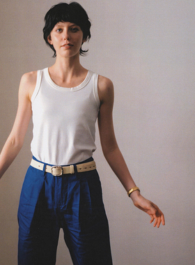 Cycle Document 舒适透气 ！简约高密棉白色无袖打底衫背心女内搭