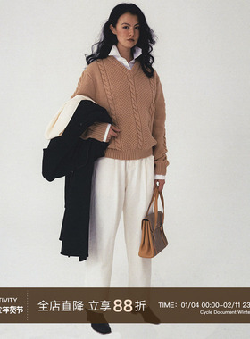 Cycle Document 复古白色高腰直筒牛仔裤女通勤基础款阔腿休闲裤