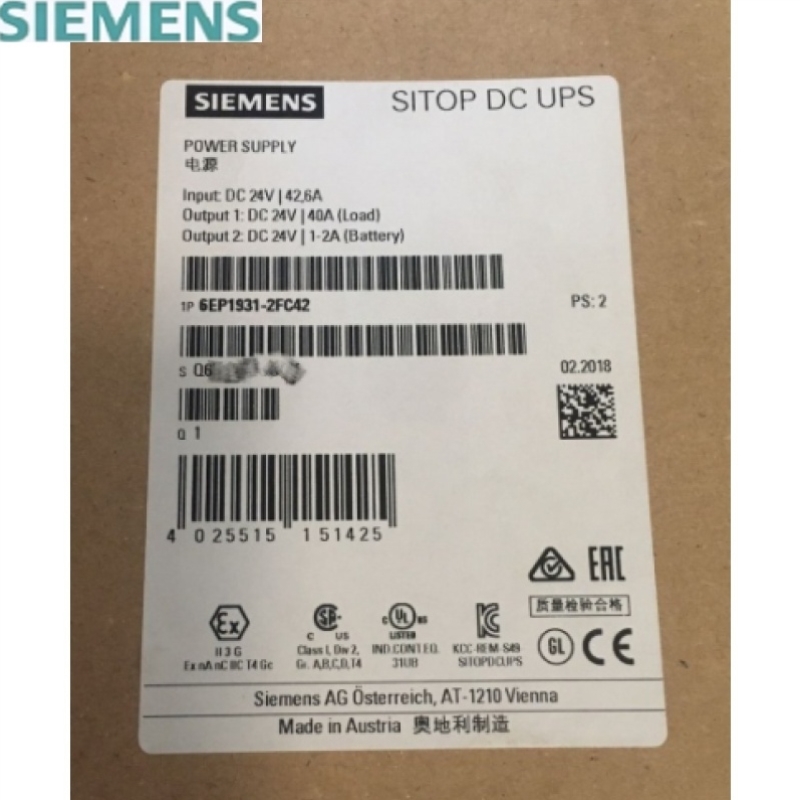 6EP1931-2FC42SITOP DC UPS电源模块输24V 40A带USB接口