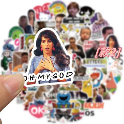 欧美趣味搞怪表情笔记本贴纸防水