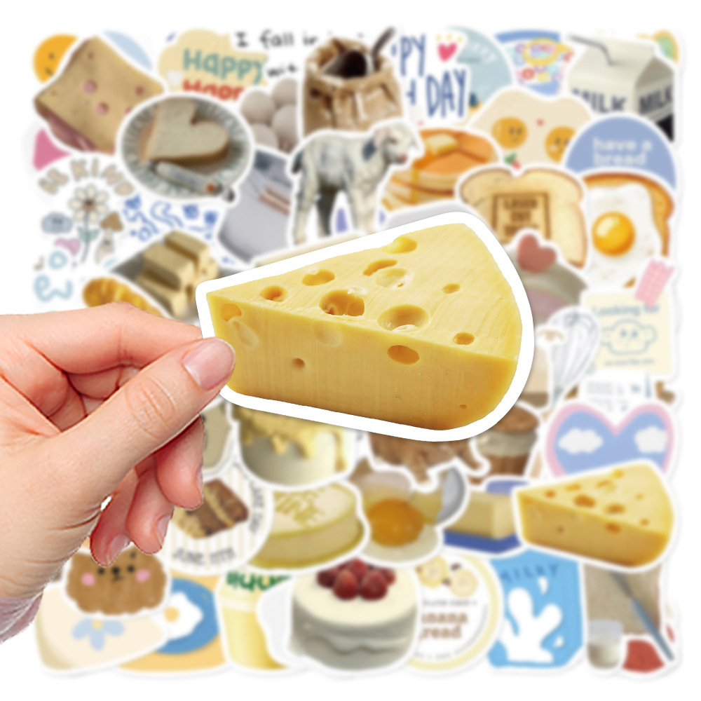 60张黄油面包简约ins风贴纸手机