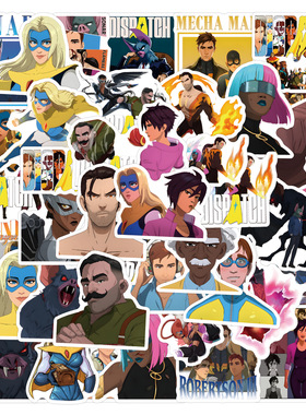 55张卡通超英派遣中心贴纸手账文具水杯电脑防水贴画 Dispatch