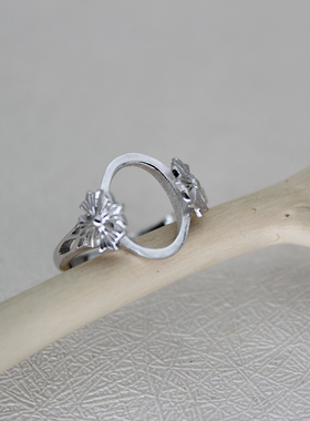 纯银女士戒指空托