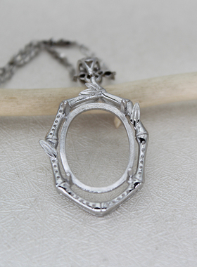 925纯银空托项链挂坠胸坠吊坠空托16.5*2017*19.5 18*1913.5*22.5