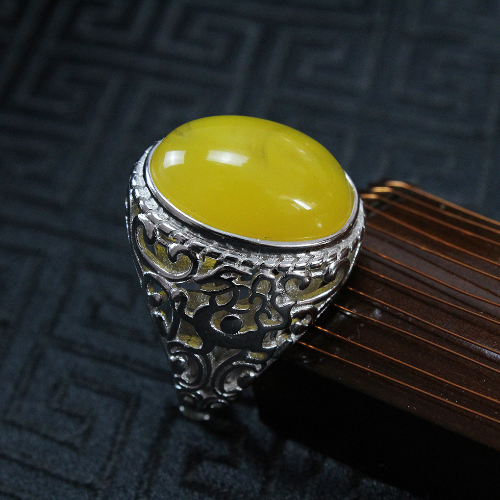 925纯银戒托螭龙纹男戒指托