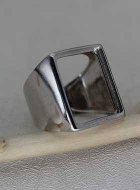 925纯银光面素面型戒指空托