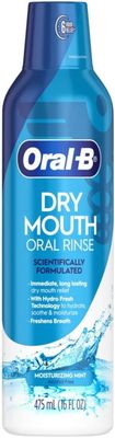 Oral-B Dry Mouth Oral Rinse Mouthwash, Moisturizing Mint, 16