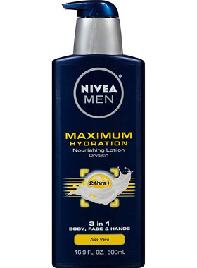 美国代购Nivea Men Maximum Hydration Body Lotion, 3-in-1 Nour