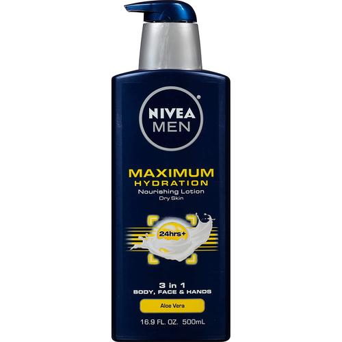 美国代购Nivea Men Maximum Hydration Body Lotion, 3-in-1 Nour