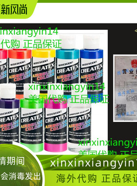 Iridescent 8 Createx Airbrush Paint Colors Set 2 Oz Bottles