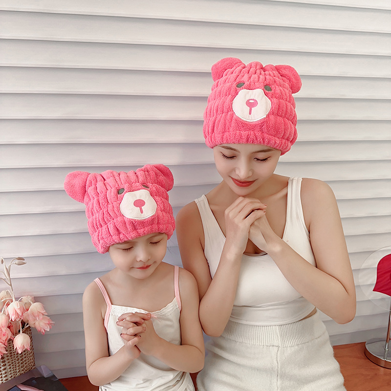 干发帽可爱小熊成人男孩女孩通用