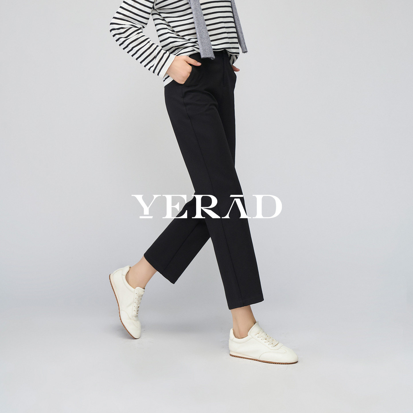 【早八职场裤】娅丽达黑色裤子女式2026春季新款九分烟管裤西装裤