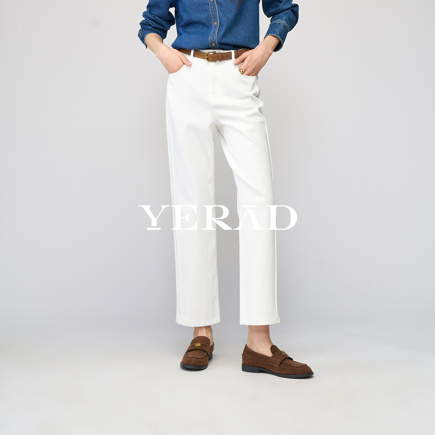 自由裤娅丽达白色九分直筒裤女2026春新款小个子弹力大码牛仔裤,女装/女士精品,牛仔裤,淘宝优惠券,粉丝福利购,淘宝优惠卷