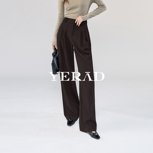 女2025冬季 灰色羊毛糯米裤 新款 裤 子 宽松垂感西装 娅丽达毛呢阔腿裤