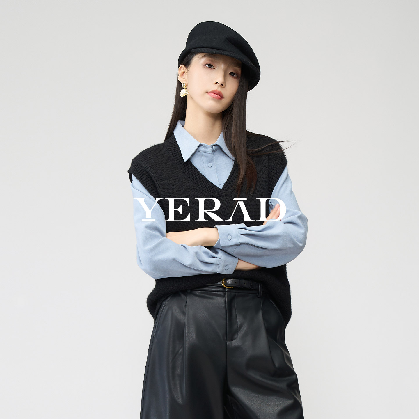 衬衫娅丽达大口袋磨毛衬衫女