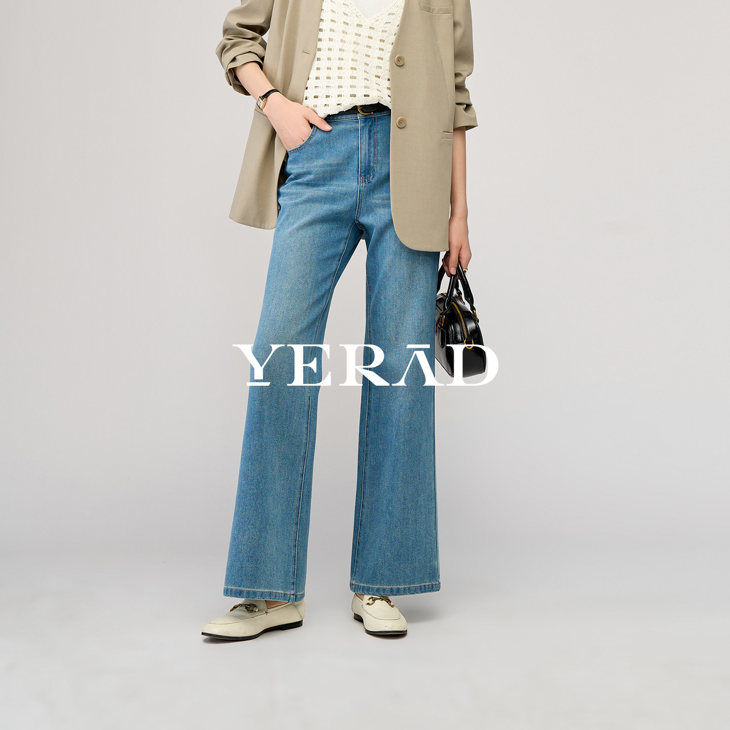 娅丽达拖地筒喇裤女2026春新款弹力小个子九分梨形直筒微喇牛仔裤,女装/女士精品,牛仔裤,淘宝优惠券,粉丝福利购,淘宝优惠卷