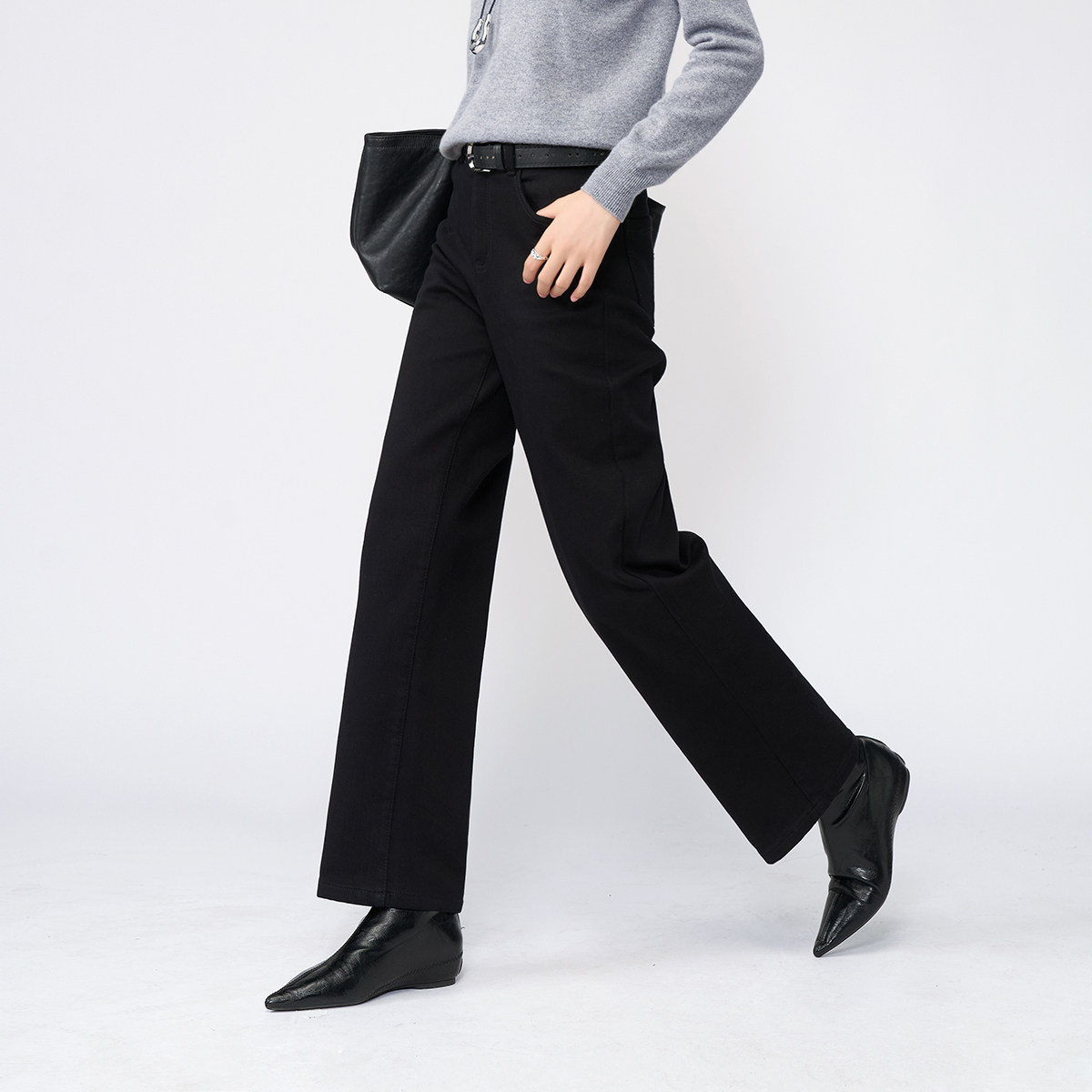 娅丽达加绒白色直筒牛仔裤女2025年冬季新款宽松遮肉窄版阔腿裤子,女装/女士精品,牛仔裤,淘宝优惠券,粉丝福利购,淘宝优惠卷