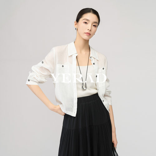 娅丽达休闲苎麻莱赛尔短外套女