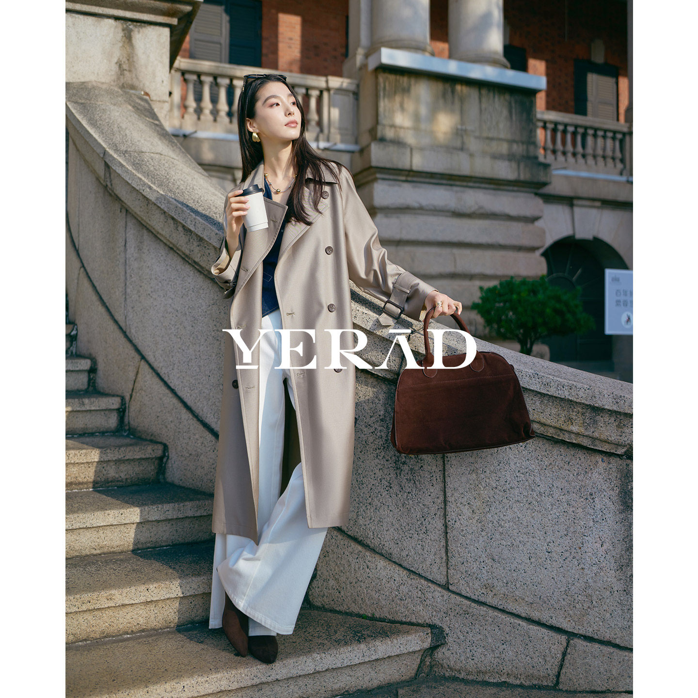 娅丽达高智感双排扣腰带利落气质风衣女2026春季新款女装长款外套,女装/女士精品,常规大码外套,淘宝优惠券,粉丝福利购,淘宝优惠卷