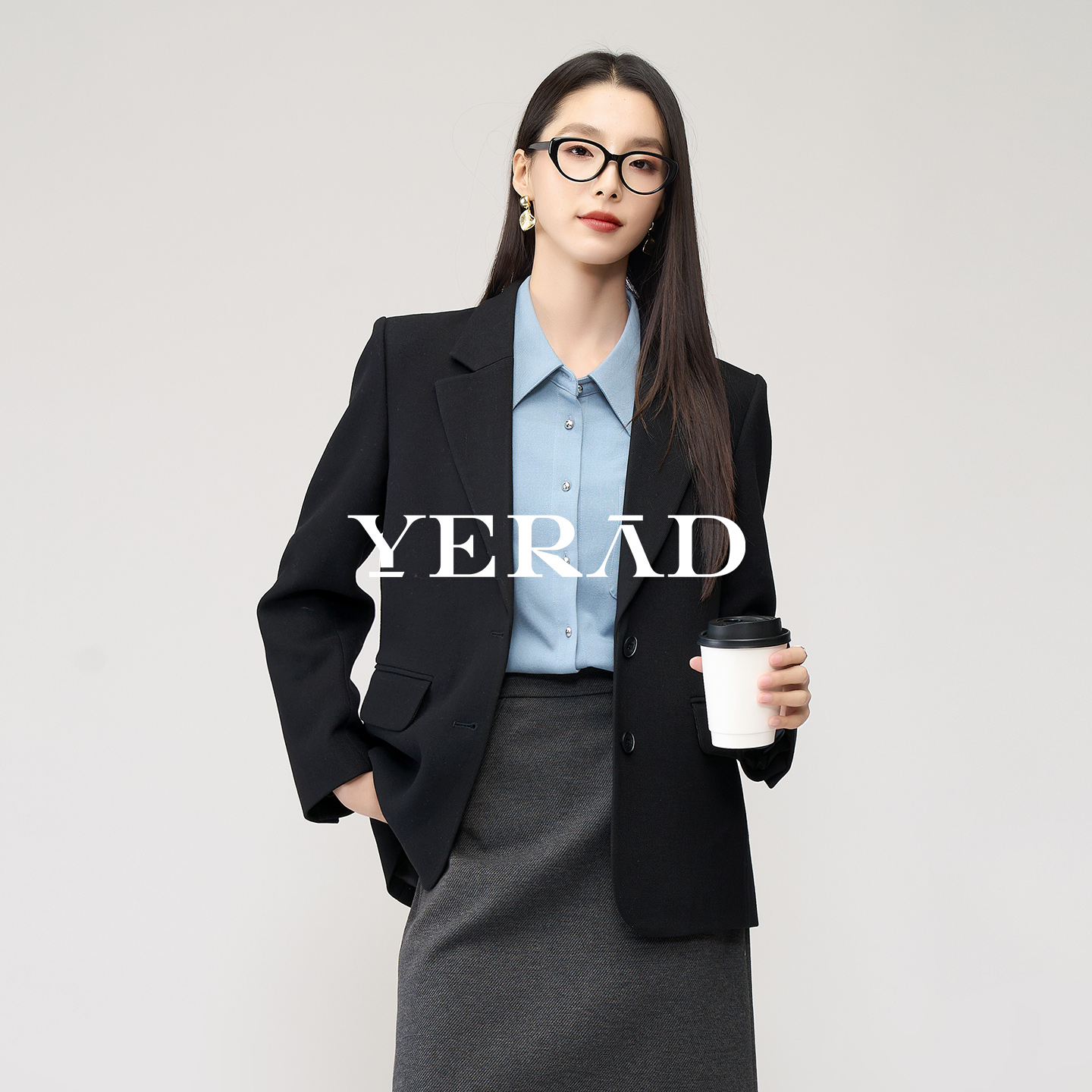 娅丽达刺绣加厚毛呢衬衫女