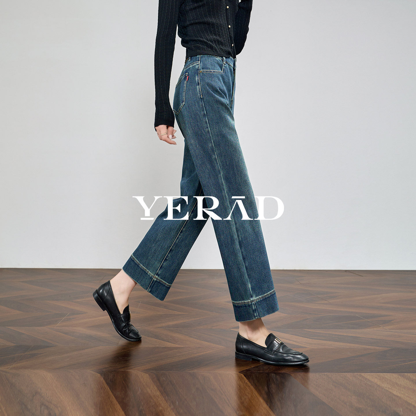 娅丽达宽松直筒牛仔裤女2025秋季新款复古大码遮肉显瘦九分阔腿裤,女装/女士精品,牛仔裤,淘宝优惠券,粉丝福利购,淘宝优惠卷