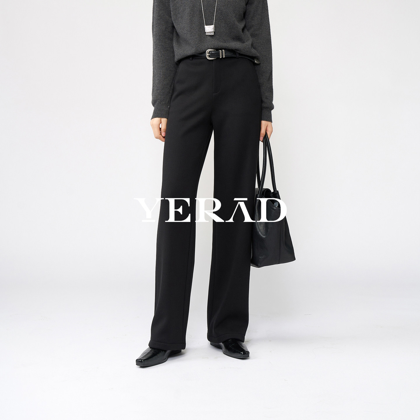 娅丽达加绒毛呢阔腿裤女拖地直筒裤子2025冬季新款白色羊毛西装裤,女装/女士精品,西装裤/正装裤,淘宝优惠券,粉丝福利购,淘宝优惠卷