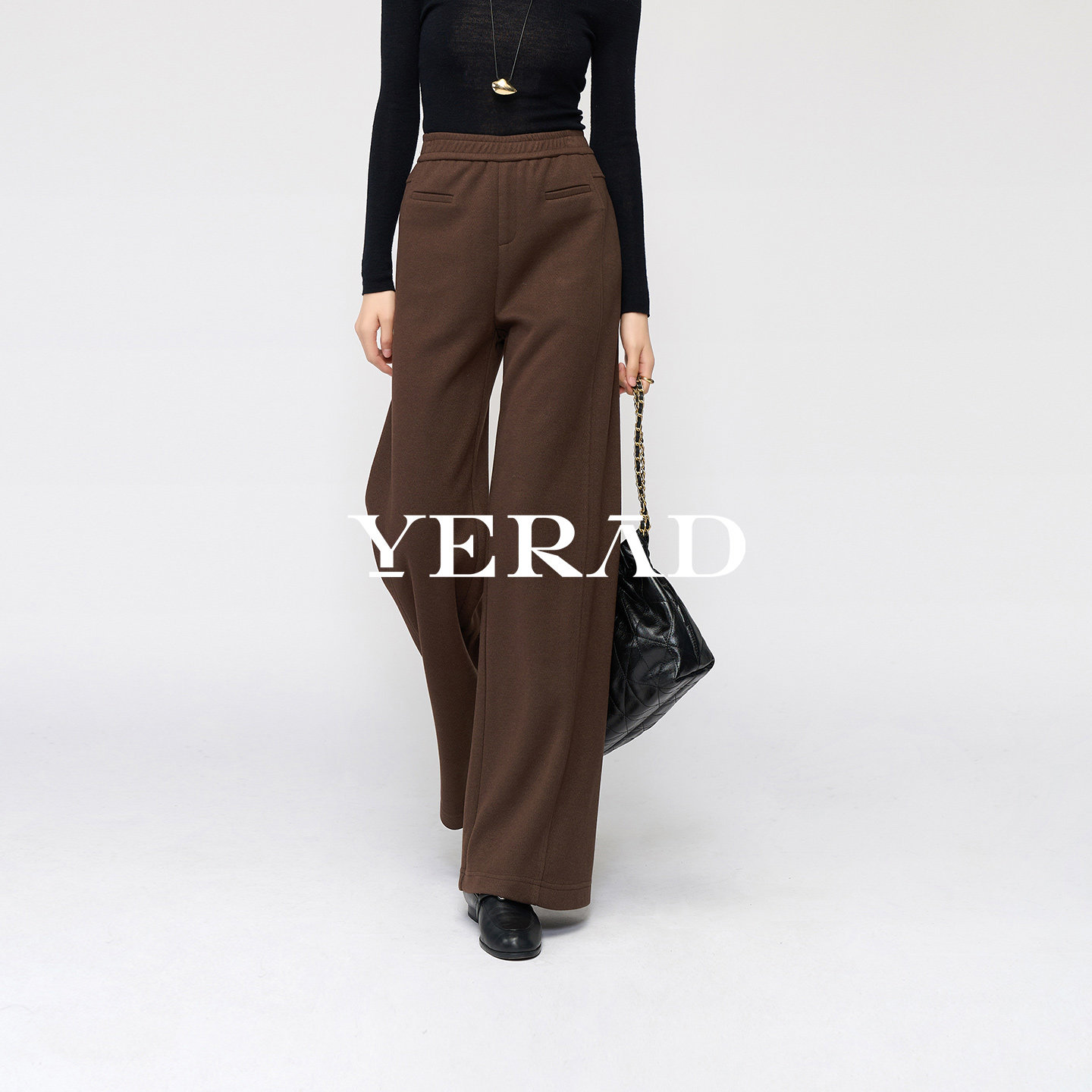 娅丽达高腰羊毛醋酸阔腿裤女冬季2025新款休闲拖地女裤子保暖长裤,女装/女士精品,休闲裤,淘宝优惠券,粉丝福利购,淘宝优惠卷