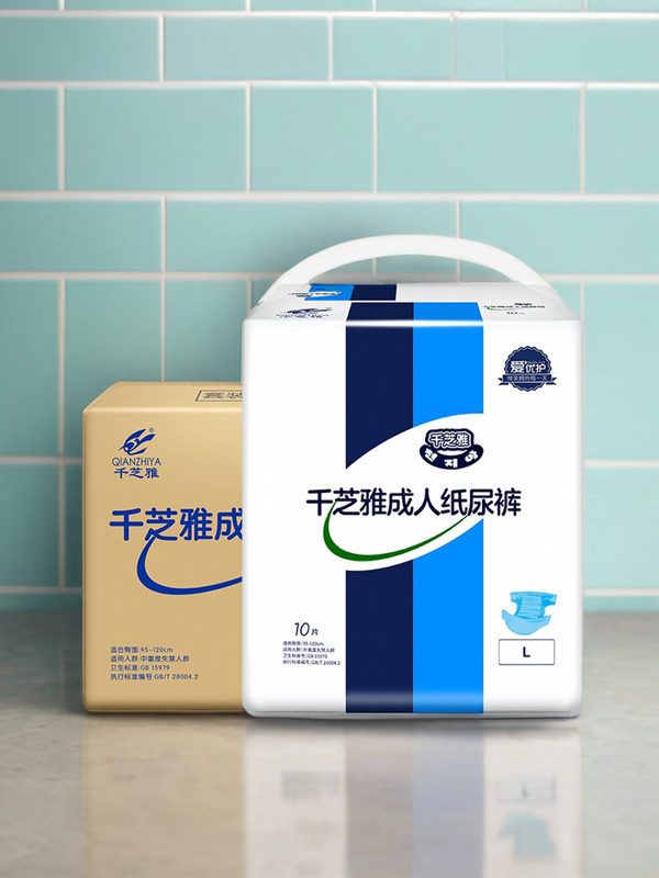 千芝雅成人纸尿裤老年成人孕妇尿包粘贴用尿不湿尿布L码单包10片