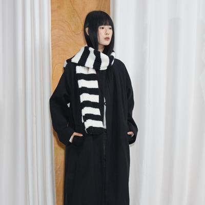 AXISOF长款黑色毛呢大衣外套