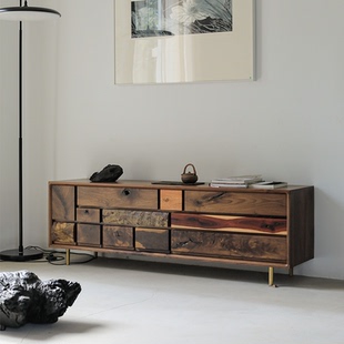 野木1978多彩侘寂电视柜多斗柜北欧现代简约玄关柜组合新中式 实木