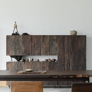 野木1978 山之柜餐边展示柜门厅玄关侘寂风现代简约创意孤品实木