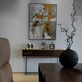 饰北欧现代孤品新中式 野木1978 心跳裂谷边柜侘寂风玄关柜餐边装