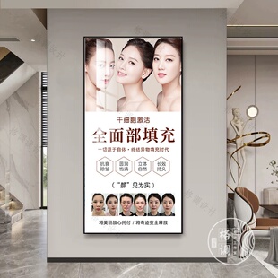 全面部填充装饰画医美整形抗衰挂画美容院幼态脸双眼皮宣传广告图