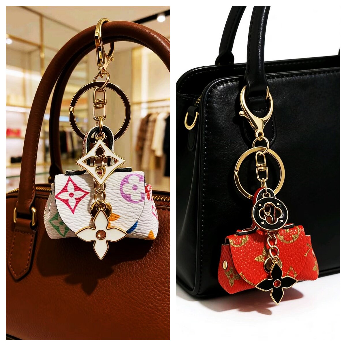 老花迷你零钱包钥匙扣包挂件miu风收纳小包挂饰包汽车挂饰小礼品